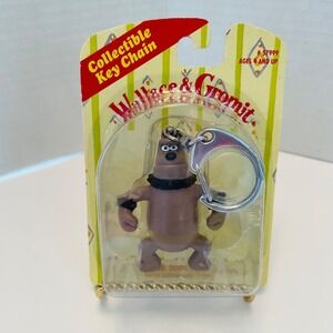 Rare 1989 Wallace & Gromit "Preston" Key Chain Figure New,Sealed On Card Vintage